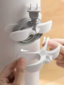 1/2/4/5/10pcs Plastic Cable Classification Clip, Adhesive Cable Management Bracket, Kitchen Storage Cable Plug Fixing Clip, Suitable For Kitchen Appliances Such As Air Fryers, Coffee Machines, Mixers, Kitchen Decoration, Home Decoration, Restaurant Decoration, Home Decoration, Birthday Gifts, Etc - Multicolor - View 3