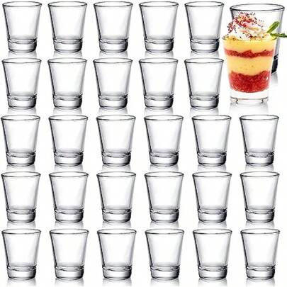 Kitchen Faucet30 Pcs 60ml Shot Glasses 2oz Heavy Base Shot Glasses Sets Round Glassware Shot Glass Clear Glass For Vodka Whiskey Tequila Espresso Liquor