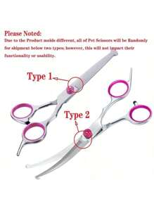 Professional Pet Grooming Scissors Set With Safety Round Tips, Stainless Steel Dog/Cat Shears, Thinning Scissors, Curved Scissors And Comb
