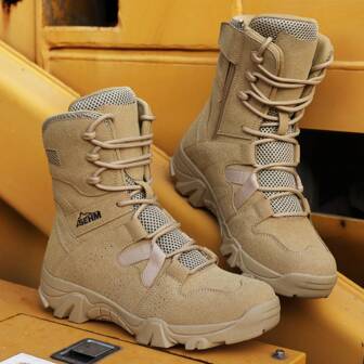 Men's High-Top Outdoor Hiking Boots, Breathable Casual Comfortable Trekking Shoes