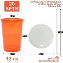 12 Oz Kids Sippy Cups, 20 Count Spill Proof & Reusable - 12盎司 - 20個裝 - 查看 11