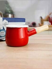 1pc Enamel Milk Pot, 10CM Mini Japanese-Style Butter Pan, Baby Food Pot, Coffee Cup, Can Be Used For Cooking, Simmering Jam, Enamel Mini Double-Spout Single-Handle Milk Pot, Enamel Butter Pan, Single-Handle Baby Food Pot, Japanese-Style Chinese Herbal Medicine Mask Pot, Thickened Mini Milk Pot, Mini Enamel Baking, Heating Butter, Splashing Oil Pot, Baby Food Simmering, Cooking Coffee, Tea, Milk