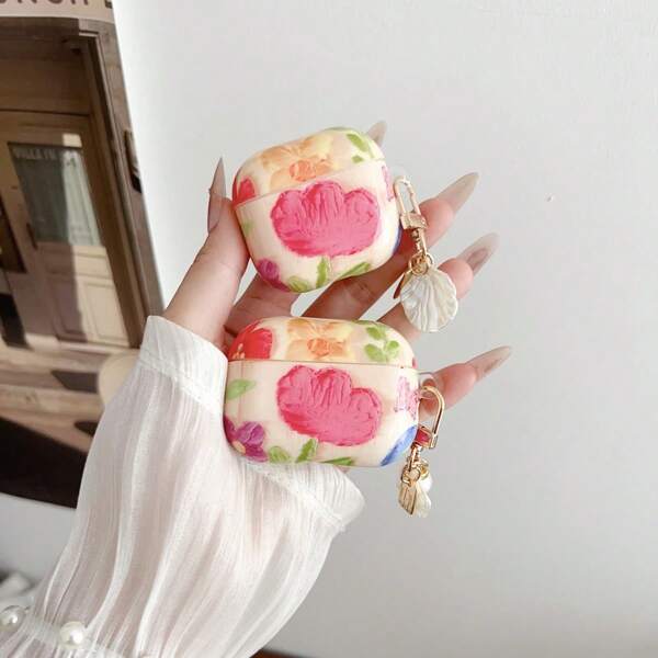 Summer Phone Case Tulip Print Earphone Case, Compatible With Airpods 1/2/3/4/Pro/Pro2