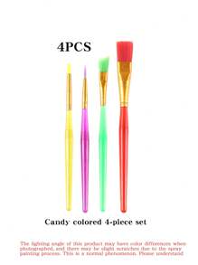 12pcs Candy Colored Children's Paintbrush Oil Painting Pen Set Plastic Rod, Art Painting Watercolor Painting Brush Oil Painting Pen Set, Phomemo 12 Pack Children's Paintbrush, Non Shedding Furry And Paintbrush, Specifications: 12PCS/4PCS/2PCS, Washable Acrylic Paint Set For Preschool Children, Toddler Painting Brush Set, Very Suitable As A School Gift For Children