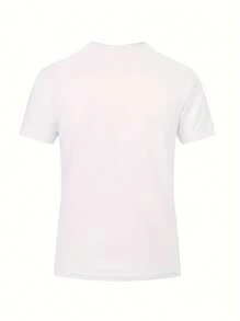 2pcs Men's Casual Street Fashion Solid Color Crew Neck Short Sleeve T-Shirts