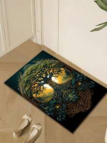 1pc Anti-Pollution Tree Of Life Rug, Stain-Resistant Polyester Tree Of Life Rug, Non-Shedding & Anti-Slip, Suitable For Living Room & Bedroom, Living Room Rug, Small Living Room Rug, Bedroom Rug, Living Room Home Decor, Outdoor Rug, Washable Rug