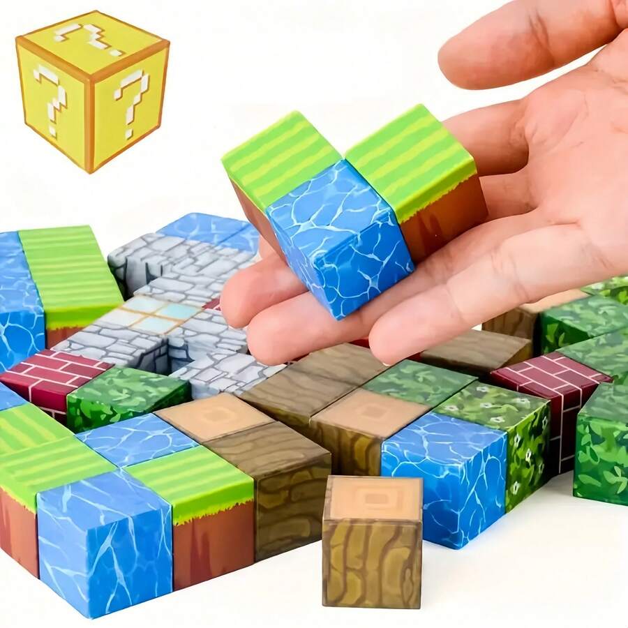 Blocos de Construção Magnéticos - 60/120/200 peças de peças magnéticas, para crianças a partir de 3 anos, brinquedos Montessori, cubos magnéticos, ímãs sensoriais educacionais STEM para pré-escola, para meninos e meninas