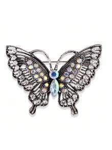 1 pieza Broche de solapa de aleación de zinc con diseño de mariposa, accesorio de alta gama para decorar abrigos, sombreros, bolsos, mochila unisex para la escuela