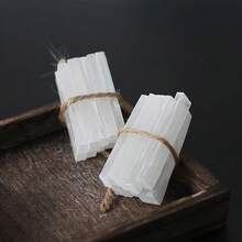 5/10/20pcs Natural Selenite Stick Chips, Natural Selenite Crystal Sticks, Gypsum White Quartz Wands, Raw White Quartz Gypsum Mineral Specimen Points For Meditation, Decorative Display - White - View 2