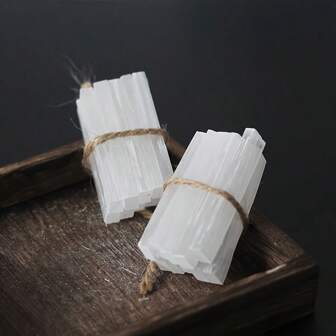 5/10/20pcs Natural Selenite Stick Chips, Natural Selenite Crystal Sticks, Gypsum White Quartz Wands, Raw White Quartz Gypsum Mineral Specimen Points For Meditation, Decorative Display