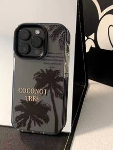 Plant 1pc Double Color Transparent Black Edge Cool Coconut Tree Shockproof Fashionable Full Coverage TPU+PC High-Quality Material Phone Case Compatible With IPhone 13 14 15 Pro Max 16 16 Pro 16 Pro Max 16E, IPhone 11 12 Pro Max X XR XS Max 7 8 Plus 13 Mini 12 Mini 6S Plus 11 Pro Max 14 Pro 14 Plus 15 Plus Waterproof Anti-Fall Scratch Resistant - Multicolor - View 3