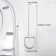 1 件硅胶马桶刷，紧凑型家用壁挂式清洁刷，可拆卸长柄马桶刷，带通风孔，防漏，平头，软毛，快干，PP，TPR