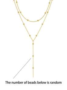 1pc/2pcs Women Stainless Steel Double Layer Pendant Necklace, Suitable For Everyday Wear