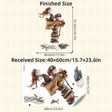 1 件儿童教育墙贴，带有卡通书籍和梦想 - 可移除激励装饰，适用于托儿所、教室、游戏室、儿童房装饰墙贴