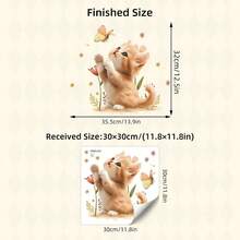 BRUP 可爱猫咪动物墙贴 - PVC 自粘贴花，适用于托儿所装饰/儿童房装饰/门廊装饰和家居装饰墙贴 - 彩色 - 查看 10