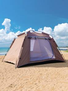 Large Capacity Beach Tent, Multi-Person Camping, Seaside, Family Outdoor, UV Protection, Easy Setup, Spacious, Leisure & Holiday - Multicolor - View 3