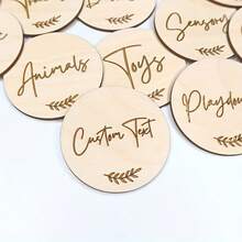 [定制] 1 件个性化木制玩具箱收纳标签，收纳箱标签，现代游戏室装饰，可定制卧室标牌，支持姓名定制，优质木制家居收纳