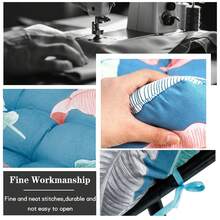 HioHa Lounge Chaise Chair Cushion,High Back Cushion Rocking Chair Padded Sofa Mat With Pillow 67x20x3.15 Inch - blue-green - View 4