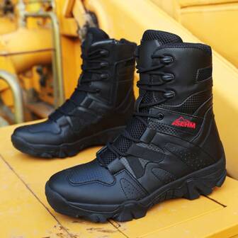 Botas de senderismo y acampada de caña alta para hombres, zapatos de senderismo cómodos y transpirables