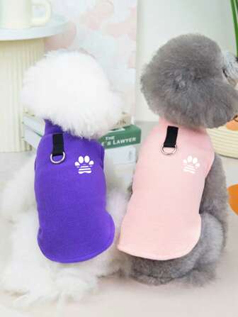 1pc Pet Fleece Jacket Autumn/Winter, New Puppy Harness Vest Outfit, Warm Clothes Suitable For Medium Small Dogs (Multi-Color)