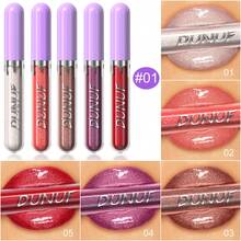 DUNUF 5 Pcs Long-Lasting Lip Gloss Set Waterproof Lipstick Non-Fading Non-Stick Cup Beginner Friendly Perfect Christmas Gift Beautifully Wrapped - Multicolor - View 14