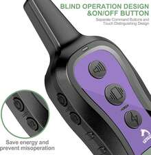Dog Training Collar Dog Shock Collar With Remote - 3 Training Modes, Beep, Vibration And Shock, Up To 1000 Ft Remote Range, Rainproof For Small Medium Large Dogs - Purple - View 7