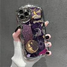 Witchy Night Sky Themed Phone Case Featuring Enchanting Celestial Designs Compatible With Iphone 16 15 14 13 12 And 11 Pro Models Made Of TPU Protective Material Perfect For Astrology Lovers Friends And Special OccasionsSuitable For IPhone 17 Air - 銀色 - 查看 3