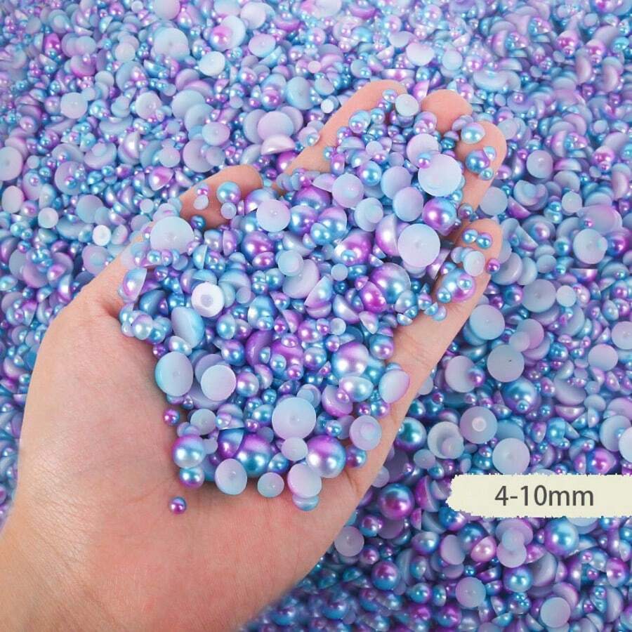 2,368pcs 3-10mm Mixed Pearl Resin Rhinestone Flat Back Pearl Embellishments DIY Craft Supplies For Phone Case, Mirror, Cup, Crafts, Shoes