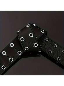 新款Y2K风格不锈钢镂空独特搭扣仿皮腰带，千禧朋克摇滚街头风，适合学校、万圣节、夏季、休闲、商务场合，可作为男友、丈夫、父亲等男士礼物，日常穿着，时尚百搭，适合青少年、户外、度假、运动、旅行、街头、波西米亚风、复古秋季、万圣节秋冬配饰，适合青少年、青年、男士，休闲、户外、运动、度假、毕业礼物、生日礼物、日常穿着