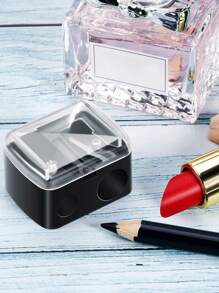 1pc Makeup Pencil Sharpener, Suitable For Eyebrow, Eyeliner, Lip Liner Pencils, Lipsticks, Dual Sizes With Dust Cover