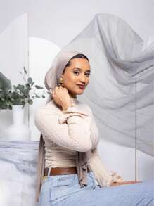1 pieza Hiyab de mujer de jersey, hiyab de modal, unicolor, suave y sedoso, cómodo y transpirable, pañuelo, turbante de jersey, chal de 180cm*70cm, adecuado para uso diario, al aire libre, oración y culto