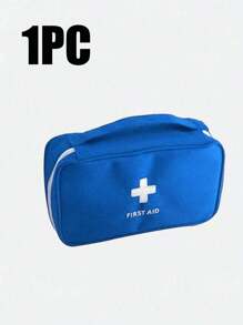 1 pieza Botiquín de primeros auxilios de viaje portátil, bolsa resistente al agua con parche bordado de cruz para almacenamiento de emergencias médicas, bolsa de medicamentos