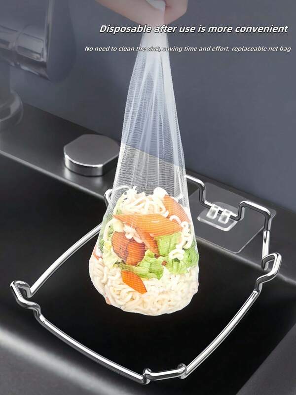 Edelstahl Küchen Spüle Filtersieb zum Aufhängen, Abtropfgestell Spüle, spezieller Filter für Gemüse, Reste, Suppenwasser