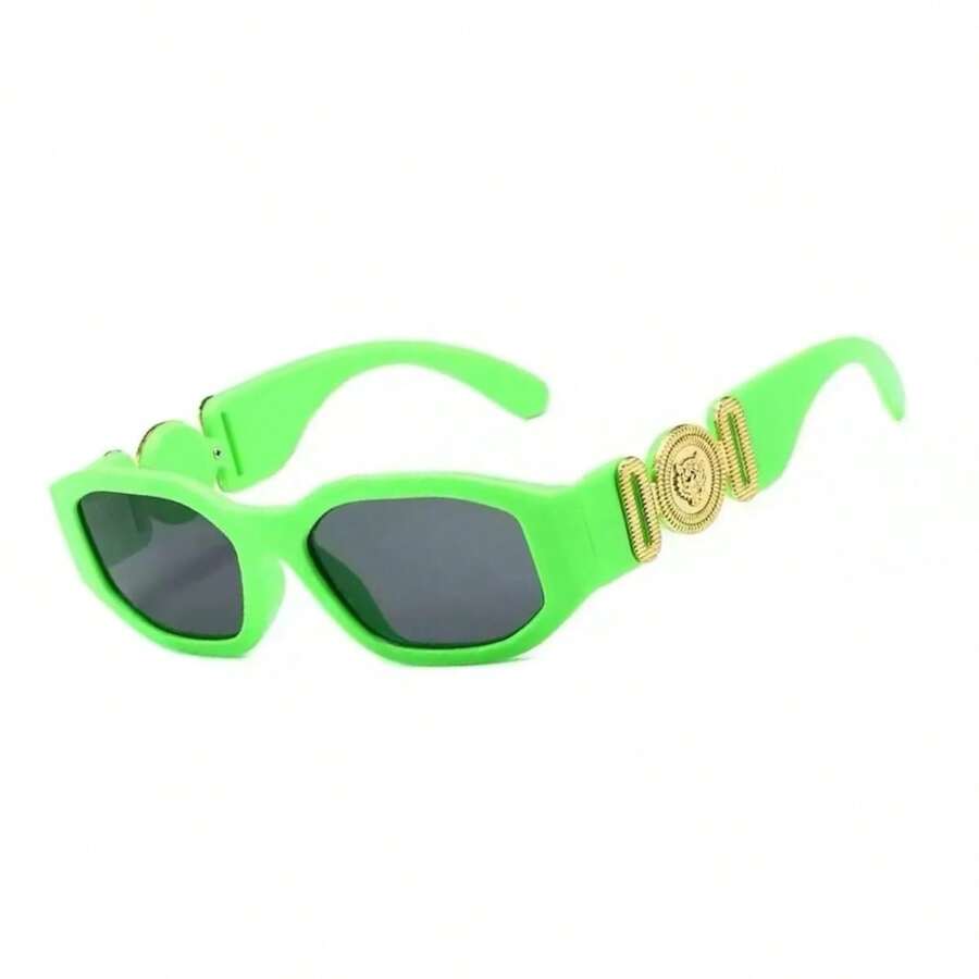 Lentes De Diseñador Modernos Versac Corridos Tumbados - Verde Lima - Ver 1