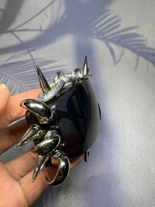 1 pièce Lunettes de créateur originales surdimensionnées de style métal lourd avec chaîne clouté. Fabrication artisanale DIY de style industriel gothique western. Masque de cosplay pour homme à l'esprit épais [Poids net du produit 130 g] Accessoires de lunettes pour Halloween, plage, été, extérieur, voyage