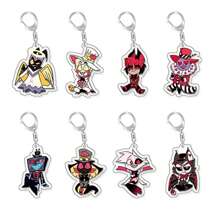 Anime GOODS Anime Acrylic Keychain -Vicky Charlie Alastor Cute Y2K Cartoon Pendant, Suitable For Bags And Keys, Perfect Gift For Fans, Cosplay Accessories Car Key Bag Backpack Small Jewelry Key Ring Accessories Creative Student Gifts Anime Derivatives, Creative Backpack Pendants, Car Key Pendants, Acrylic Keychains, Japanese Comic Pendants, Neko Contents Seed Keychain Collectibles, Pendants, Otaku Collection Gifts, Cheap Gifts School Letter Car Accessories Goth