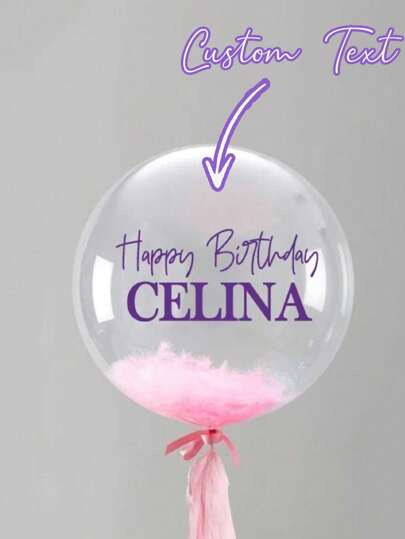 1 peça 2025 Bolas de bolhas transparentes personalizadas, personalização de balões de aniversário personalizados, presentes de balão bobo, personalização de nome em cores, várias opções de tamanho, sem lantejoulas coloridas, adequado para festa de aniversário, aniversário de festa, decoração de festa de casamento, decoração de cabine de fotos, decoração de ambiente, placa de boas-vindas, atividades artísticas para crianças