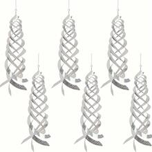 6 piezas de reflectores en espiral repelentes de pájaros brillantes - disuasorios colgantes de mylar plateado para jardín, ahuyenta carpinteros y palomas - G3680A 6 piezas 28,5 x 2 - Ver 1