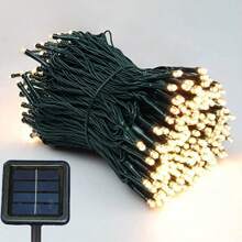 1 Pacote 5m/12m/22m 20/30/50/100/200 Luzes Solares LED, 8 Modos, Luz Solar de Fada para Exterior, Decorações de Festa de Natal, Luzes Solares de Jardim, Branco/Branco Quente/Multicolorido