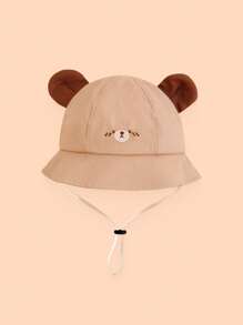 1 Peça Chapéu de Balde Adorável com Orelhas de Urso, Chapéu de Balde Fashion Respirável, Cordão Ajustável Adequado para Homens/Mulheres/Bebês, Proteção Solar de Primavera/Verão para Uso Externo