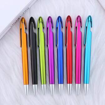 2pcs/Set Random Color High-End Appearance Pressing Ballpoint Pen, Suitable For Students And Office Use
