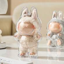 1pc Figurine Protective Case For Labubu, Clear Hanging Storage Box, Plastic Protective Cover. Suitable For: Plush Toys, Ceramic Decor, Figurine Accessories (Figurine Not Included, With Hanging Hook), Valentine's Day Gifts, Birthday Party Gifts, Christmas Gifts Graduation, Compatible With Labubu