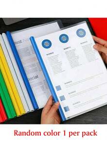 File Folder, Lever Arch Clip, Pull Rod Clip, Display Folder, Index Binder, School Supplies, Portable A4 Binder,Back To School - Multicolor - View 8