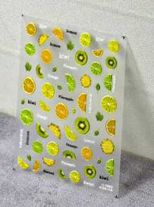 水果印花美甲贴纸，适合外出、日常生活和夏季