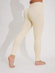 女士休闲纯色高腰弹力紧身裤，柔软舒适，优雅简约，适合健身、瑜伽、日常穿着、户外活动、通勤、派对 - 彩色 - 查看 23