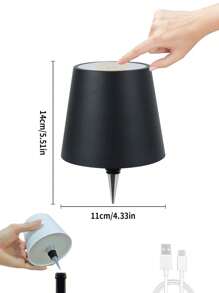 2 peças Lâmpadas de Garrafa Sem Fio, Lâmpadas de Mesa LED Wireless Recarregáveis com Controle de Toque Dimmerável, Adequadas para Lâmpadas de Natal, Bar, Restaurante e Vaso, Preto+Branco