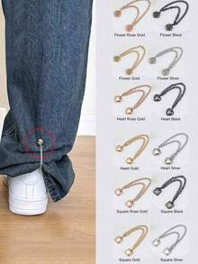 1 件可调节磁性裤夹和袖口夹 - 合金，可拆卸下摆扣，适用于裤子和 T 恤，无缝紧固件配件，腰带收紧器 - 四種款式 - 查看 10