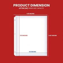 1000 Bulk Sheet Protectors, 8.5 X 11 Inch Clear Page For 3 Ring Binder, 35 Micron Plastic Sheet Sleeves, Durable Top Loading Paper Protector With Reinforced Holes Archival Safe - 1_ - View 4