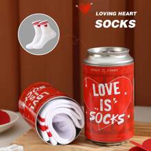 1 par de calcetines de alta calidad con diseño de corazón, calcetines cómodos y divertidos unisex adecuados para el verano, todas las estaciones, y como regalo para el Día del Padre, Pascua, regreso a clases, Navidad, Acción de Gracias, Día de la Independencia, para mejorar el ambiente familiar con diseños de dibujos animados.