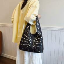 Casual Versatile High-End Chic Middle-Aged Mother Handbag, Lightweight Luxury Simple Tote Shoulder Bag With Large Capacity